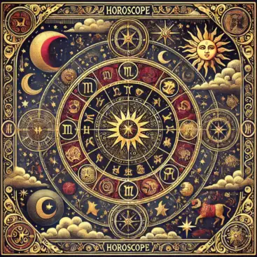 Karta tarota z symbolami zodiaku i gwiazd – Horoskop