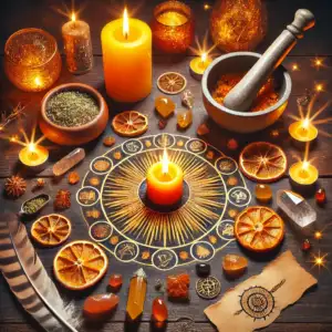 Karta tarota z symbolem słońca i gwiazd – Rytuał wzmocnienia energii